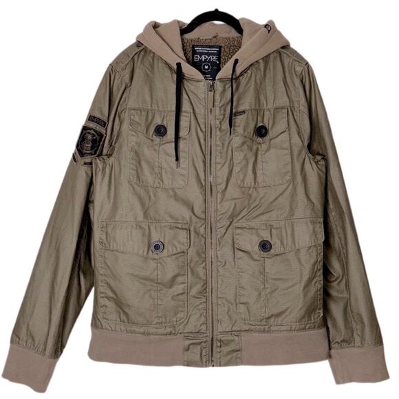 Zumiez Empyre Field Jacket Men's Size Medium Olive Green/Tan Zip Up Hooded - Picture 1 of 16